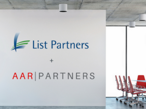 Office view of List Partners's logo on the wall